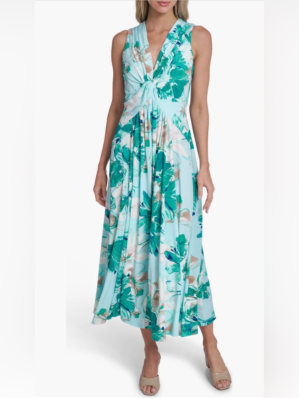 Calvin Klein Twist and Drape Maxi Dress